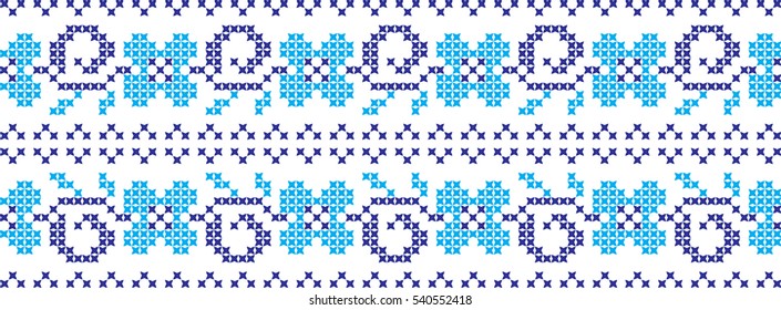 Embroidered cross-stitch pattern Ukrainian national