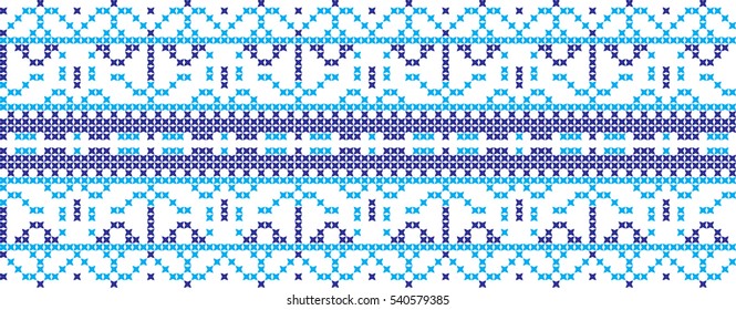 Embroidered cross-stitch pattern Ukrainian national pattern