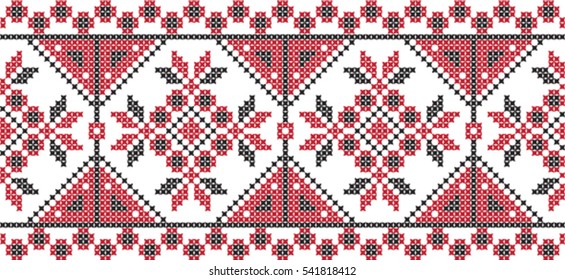 Embroidered cross-stitch pattern Ukrainian national pattern