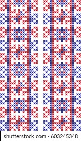 Embroidered cross-stitch pattern Ukrainian national