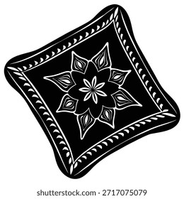 besticktes Kissen, Vektorsymbol auf  
