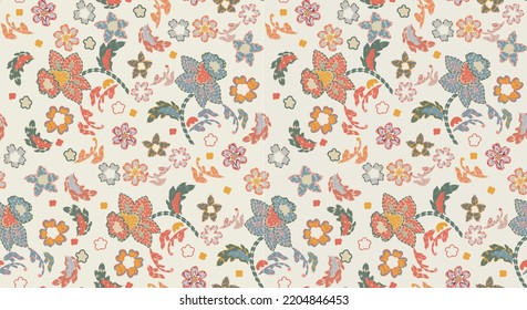 embroidered floral pattern, pretty floral pattern for baby clothes perfect for fabrics, papers or decoration