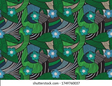 Patrón de flores bordadas. Diseño sin inconvenientes dibujado a mano.