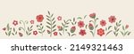 Embroidered flowers. Design element. Vector print.
