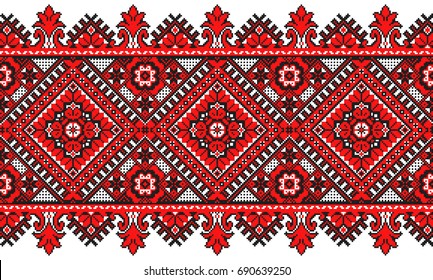 embroidered good like cross-stitch ethnic pattern