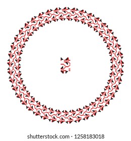 Embroidered good like handmade cross-stitch ethnic Ukraine pattern. Round ornament in ethnic style. Fashion background with ornate dish. Interior decor, vector illustration.