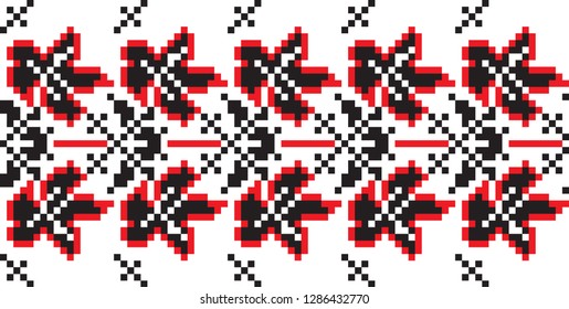 embroidered good like handmade cross-stitch ethnic Ukraine pattern
