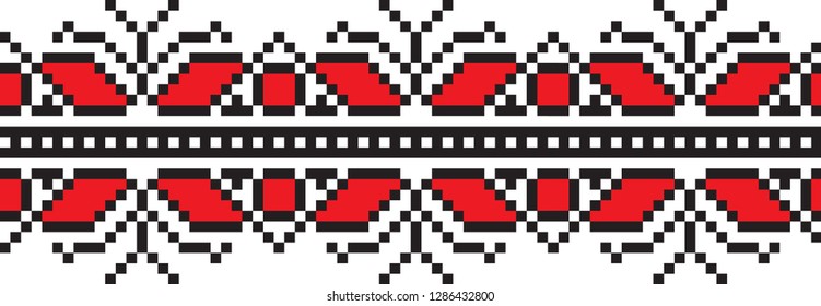 embroidered good like handmade cross-stitch ethnic Ukraine pattern