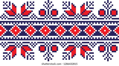 embroidered good like handmade cross-stitch ethnic Ukraine pattern