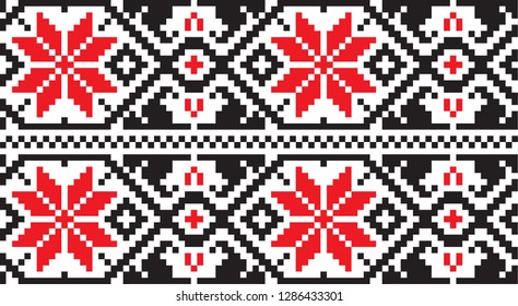 embroidered good like handmade cross-stitch ethnic Ukraine pattern
