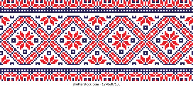 embroidered good like handmade cross-stitch ethnic Ukraine pattern