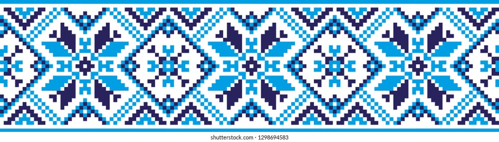 embroidered good like handmade cross-stitch ethnic Ukraine pattern