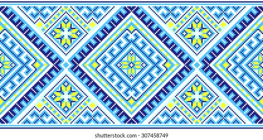 embroidered good like handmade cross-stitch ethnic Ukraine pattern