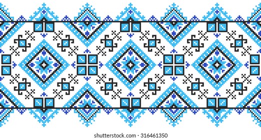 embroidered good like handmade cross-stitch ethnic Ukraine pattern