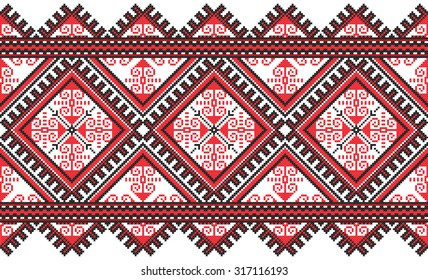 embroidered good like handmade cross-stitch ethnic Ukraine pattern