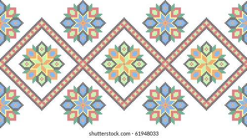 embroidered good like handmade cross-stitch ethnic Ukraine pattern