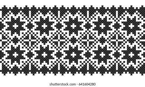 embroidered good like handmade cross-stitch ethnic Ukraine pattern. Sokal region