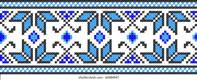 embroidered good like handmade cross-stitch ethnic Ukraine pattern