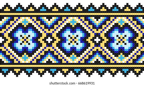 embroidered good like handmade cross-stitch ethnic Ukraine pattern