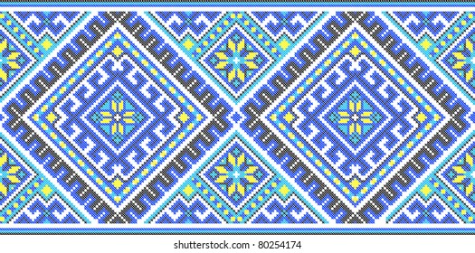 embroidered good like handmade cross-stitch ethnic Ukraine pattern