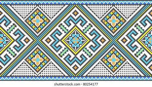 embroidered good like handmade cross-stitch ethnic Ukraine pattern