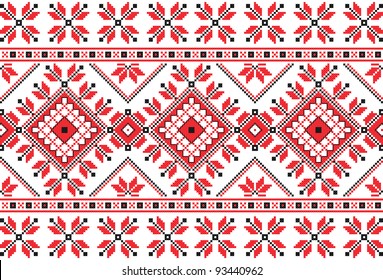 embroidered good like handmade cross-stitch ethnic Ukraine pattern