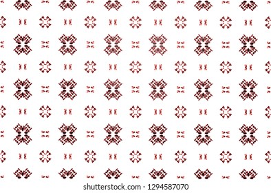 embroidered good like old handmade cross-stitch ethnic Ukraine pattern. Ukrainian towel with ornament, rushnyk called, in vector