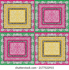 embroidered good like old handmade cross-stitch ethnic Pakistani pattern. pakistani towel with ornament, rushnyk called, in vector