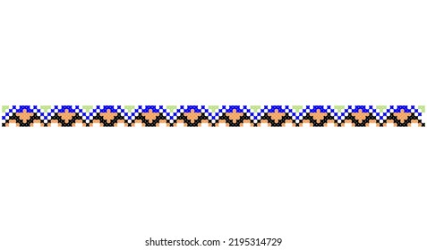 Embroidered good like old handmade cross-stitch ethnic Ukraine pattern. Ukrainian towel ornament, rushnyk called,  vector.