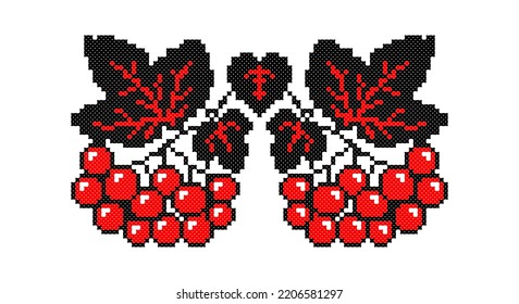 Embroidered good like old handmade cross-stitch ethnic Ukraine pattern. Ukrainian towel ornament, rushnyk called,  vector.