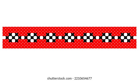 Stickig gut wie alte handgefertigte Kreuzstich ethnische Ukraine Muster. Ukrainische Handtuchschmuck, Rushnyk genannt, Vektorgrafik.