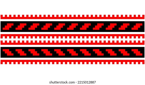 Embroidered good like old handmade cross-stitch ethnic Ukraine pattern. Ukrainian towel ornament, rushnyk called,  vector.