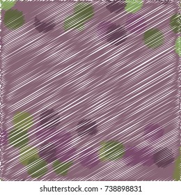 Embroidered Green and Violet Bubbles on Violet Background