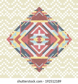 embroidered handmade cross-stitch ethnic pattern