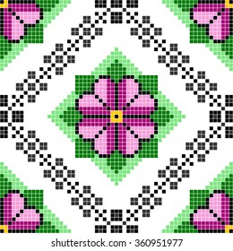 embroidered handmade cross-stitch ethnic Ukraine pattern