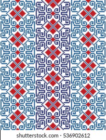 Embroidered handmade cross-stitch ethnic Ukraine pattern