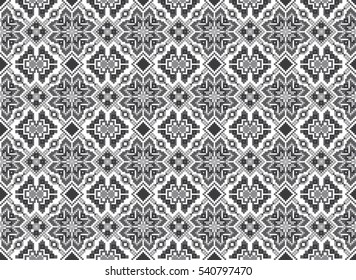 Embroidered handmade cross-stitch ethnic Ukraine pattern