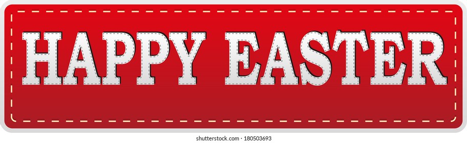 Embroidered inscription Happy Easter 