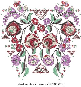 Embroidered Mexican flower