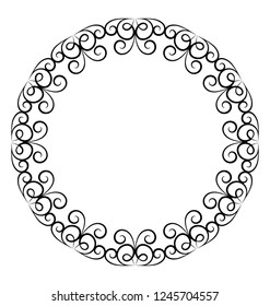 Embroidered monogram line icon design