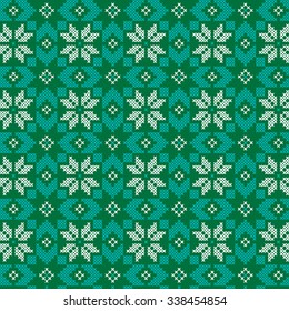 embroidered nordic people pattern