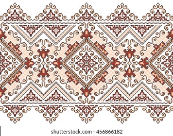 Embroidered Old Handmade Crossstitch Ethnic Ukrainian Stock Vector ...