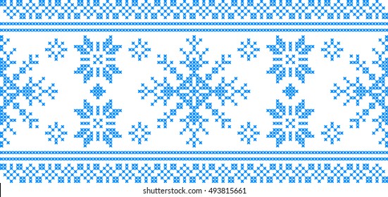 embroidered ornament snowflake on a transparent background