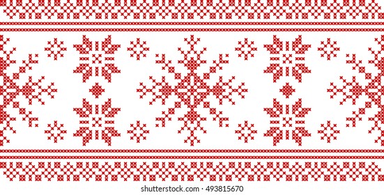 embroidered ornament snowflake on a transparent background
