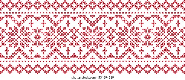 embroidered ornament snowflake on a transparent background