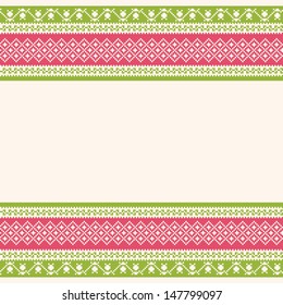 Embroidered ornamental striped background