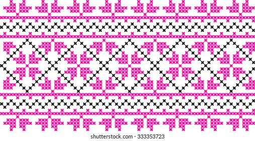 Embroidered pattern on transparent background