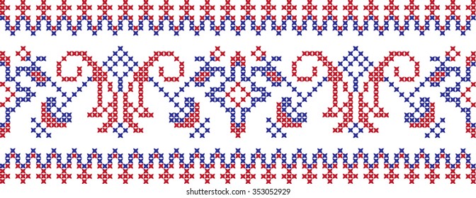 Embroidered pattern on transparent background