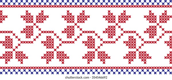 Embroidered pattern on transparent background