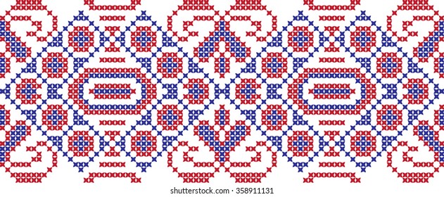 Embroidered pattern on transparent background